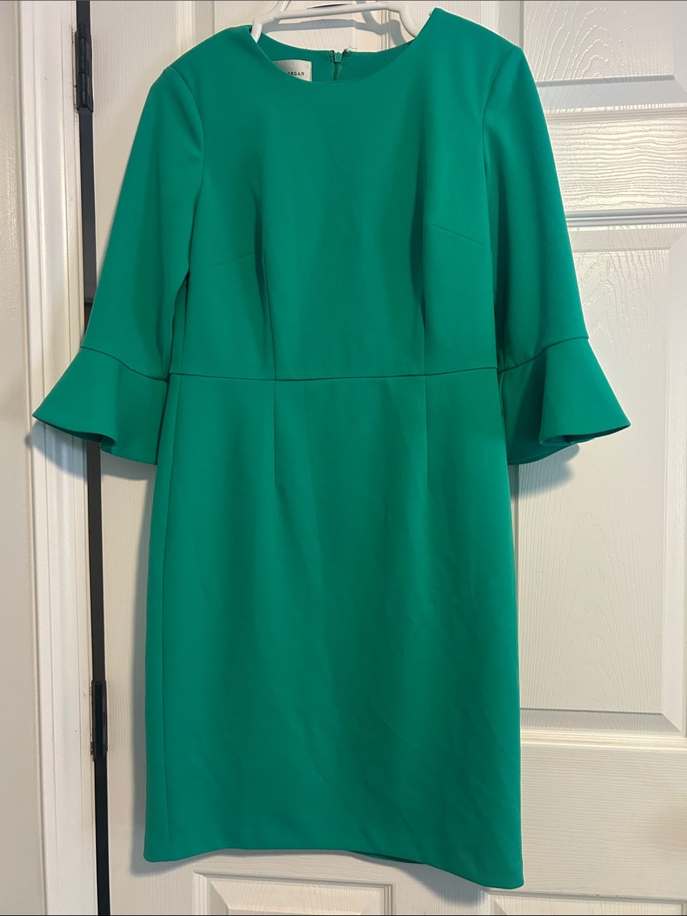 Donna Morgan Green Bell-Sleeve Midi Dress